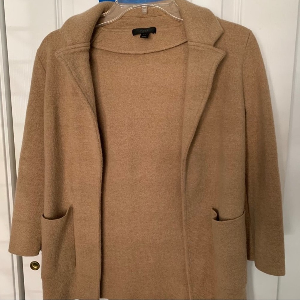 J.Crew Sophie open-front sweater-blazer XXS Khaki - Picture 2 of 5